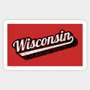 Vintage Wisconsin Script Classic Design Sticker